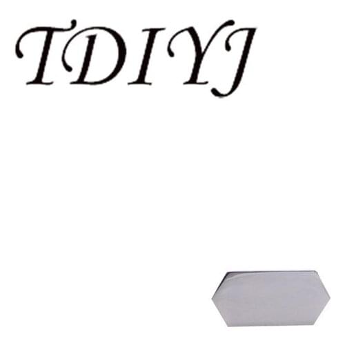 TDIYJ Hexagon Engraved Stainless Steel Charms Fit For Mesh Or Leather Bracelets Women Jewelry 6Pcs/lot