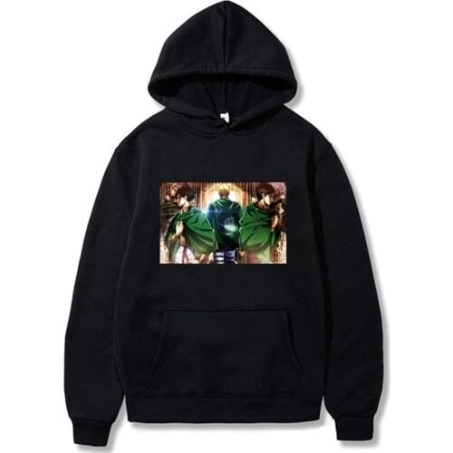 Fashion Anime Men Hoodie Attack on Titan Manga Hoodied Levi Cartoon Sweatshirt Graphic Harajuku Women Male Hoody Pullovers