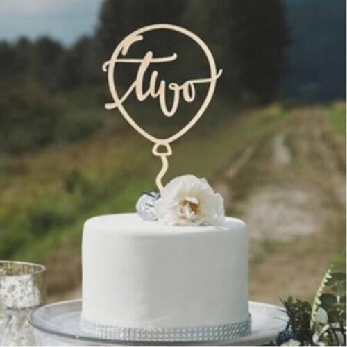 Two Cake Topper For Child 2nd second Happy Birthday Party Decor Kids Girls Boys Baby Shower Anniversary Decoration Supplies