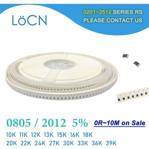 0805 J 5% 5000pcs 10K 11K 12K 13K 15K 16K 18K 20K 22K 24K 27K 30K 33K 36K 39K OHM 2012 SMD resistor LoCNService 103 113 123