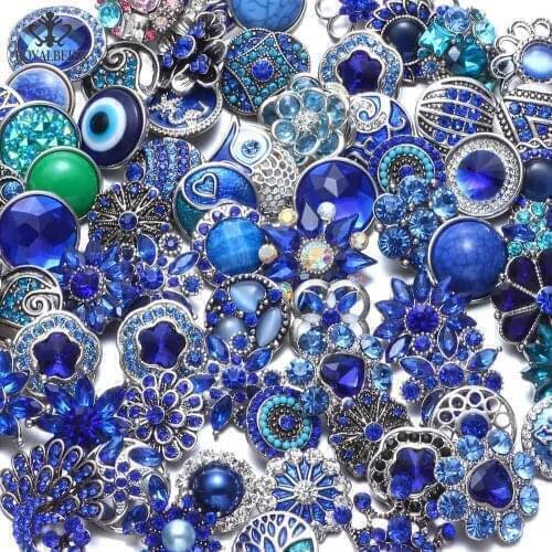 10pcs/lot Mixed Rhinestone Styles Metal Charms 18mm Metal Snap Jewelry Snap Button 18mm Button Glass Snap Jewelry Mixed Buckle