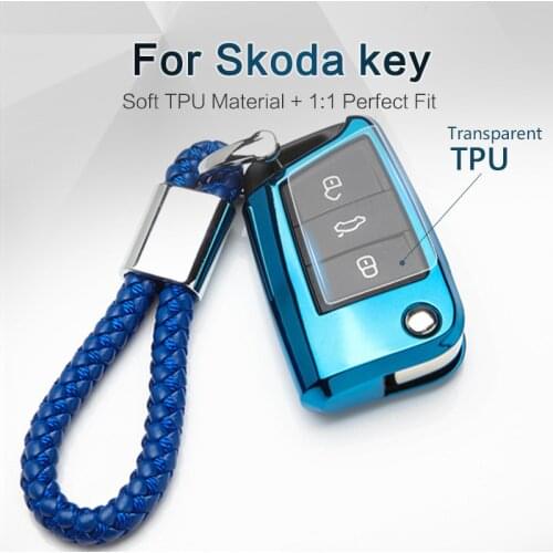 2018 NEW TPU Car Key Cover Case For Skoda Karoq Octavia A5 A4 3 2 Superb Fabia Rapid Kodiaq Key Ring Shell Accessories For Girls