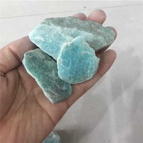 3PCS natural stones and minerals amazonite rough stone specimen healing crystals raw gemstone for home decoration&collection