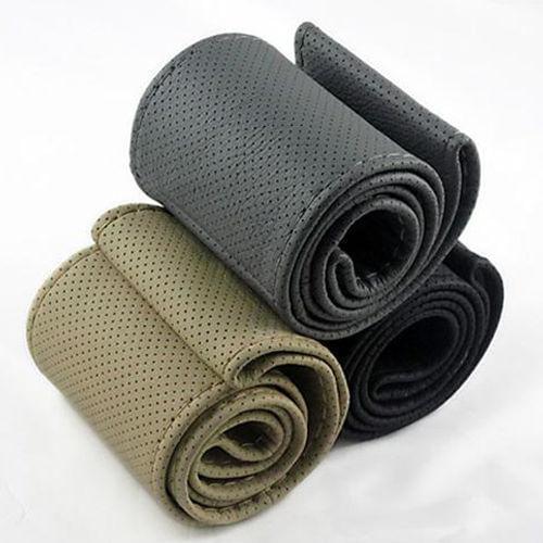 38X10.5cm DIY Faux Leather Car Auto Steering Wheel Cover Protection with Needle Thread Kit Interior accessories New Hot Sale