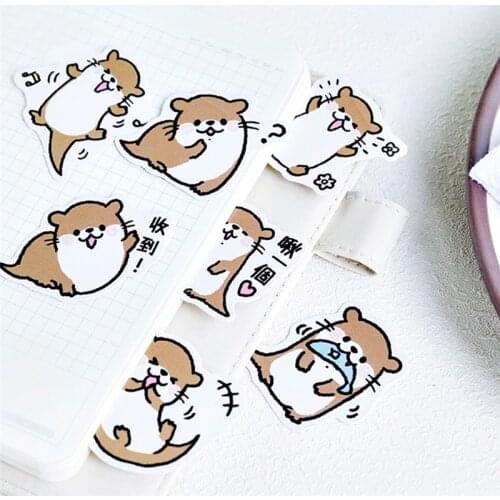45pcs Decoration Seal Stickers Mini Small Cute Otter Series Paper Label Sticker DIY Album Diary Scrapbooking
