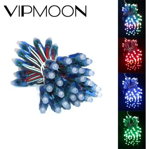 50PCS DC5V 12mm WS2811 led pixel module IP68 waterproof full color RGB string christmas LED light Addressable as ucs1903 WS2801