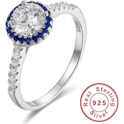 Brand Ladys solid 925 Sterling Silver ring 1ct SONA Diamond Rings Jewelry Classic Wedding Ring for Women gift size ,5,6,7,8,9