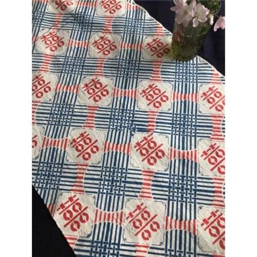 CF645 Chinese Wedding Fabrics Double Happiness Printed 100% Cotton Fabrics with Chinese Auspicious Pattern Printed DIY Fabrics