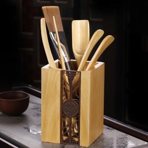 Thuja Rosewood Wood Jar Tea Accessories Chinese Kung Fu Teaware Handmade Tea Needle Spoon Cup Clip Teapot Brush Tool Decoration