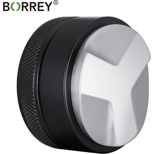 BORREY Coffee Tamper Distributor 58MM Stainless Steel 3 Angled Slope and Flat Base Tamper And Silicone Tamper Holder For Barista