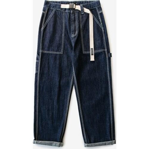 Wismates New Straight Jeans Outdoor Climbing Trekking Labor Cargo Hiking Camping Hunting Neutral Loose Casual Overalls Pants