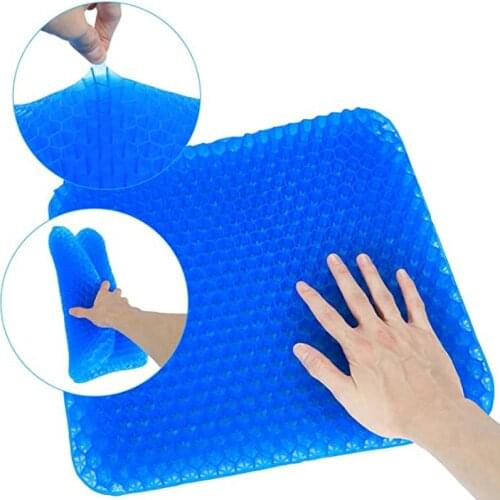 Gel Office Seat Cushion Double Thick Seat TPE Silicone Honeycomb Design Cushion with Non-Slip Mesh Seat for home chair