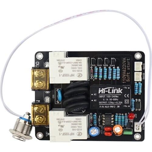 JFBL Hot 2000W Amplifier Switch High Power Supply Soft Start Board Light Press Double Temperature Control 220V