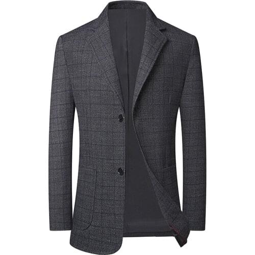Classic Plaid Mens Blazers Slim Fit Suits for Men Business Formal Wear Mens Wedding Suit Jackets Male Fashion Mens Blazer Jacket