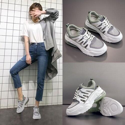 Women Sneakers Off White Sports Shoes Mixed Colors Genuine Leather Summer Chunky Cushion Casual Hollow Genuine Leather