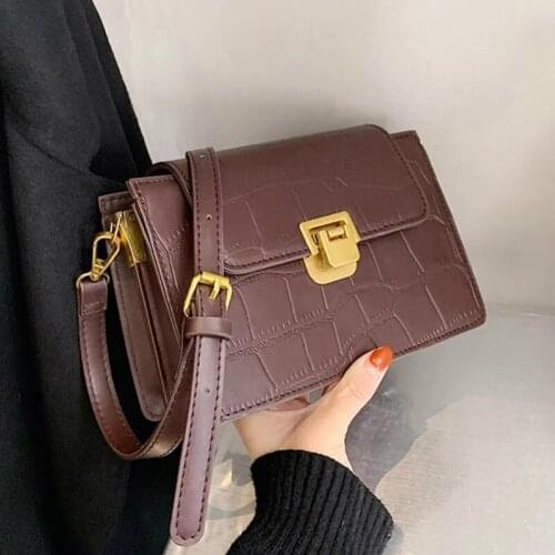 Tone pattern Square Crossbody bag 2020 Fashion New Quality PU Leather Womens Designer Handbag Chain Shoulder Messenger Bag