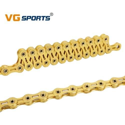TOP Original 11 Speed Full Hollow Chains 11S Bicycle Chain 116L bicycle Chain Gold Mountain MTB Road bike Parts VG sports 244g