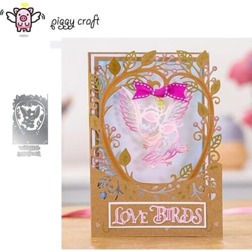 Piggy Craft metal cutting dies cut die mold Love birds frame Scrapbook paper craft knife mould blade punch stencils dies