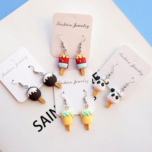 Cute Cartoon Popsicle Drop Earrings For Women Girls DIY Handmade Korean Creative Unique Dangle Earrings Jewelry Accessaries