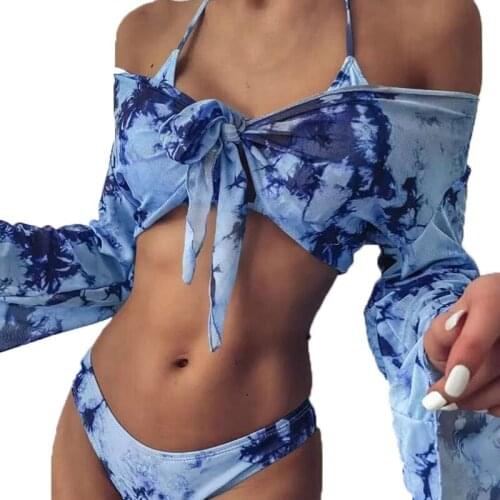 Fashionable Summer Popular Leopard Bikini, Womens Sexy Classic, Close To The Beach, Comfortable Long Sleeve Three Piece Swimsui