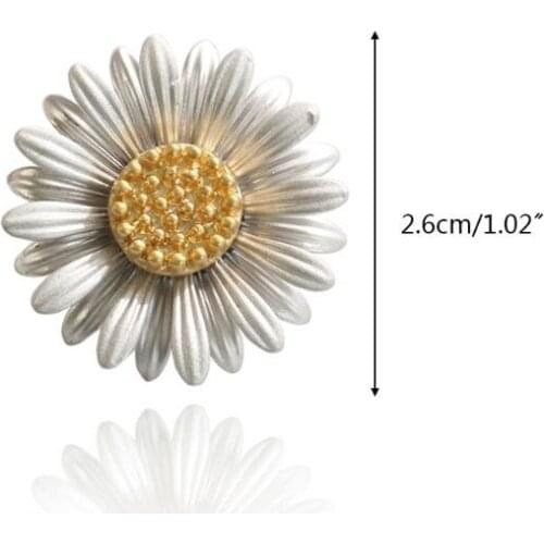 Unisex Wild Flower Daisy Brooch Pin Natural Pearls Design Vintage Scarf Decor 1XCA