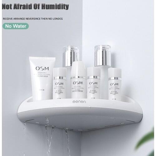 Bathroom storage rack wall-mounted triangle corner storage rack shampoo cosmetics punch-free non-marking plastic storage rack