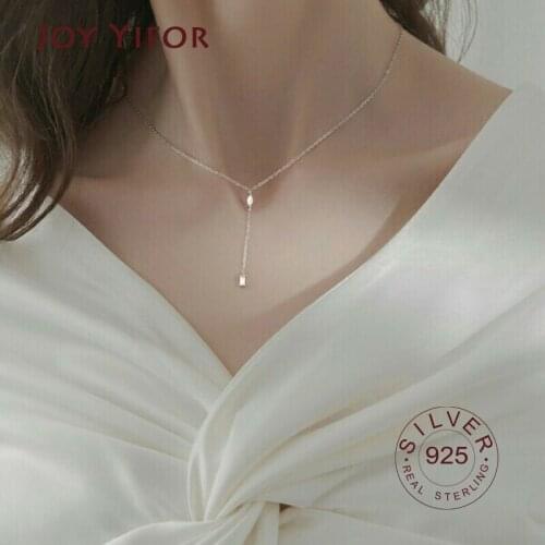 Trendy 925 Sterling Silver zricon tassel Necklace for women Deer Zircon Necklace For lady Women Gift Summer Fashion fine Jewelry