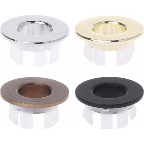 Durable Bathroom Basin Sink Overflow Cover Six-foot Round Insert Chrome Ring Hole Cap