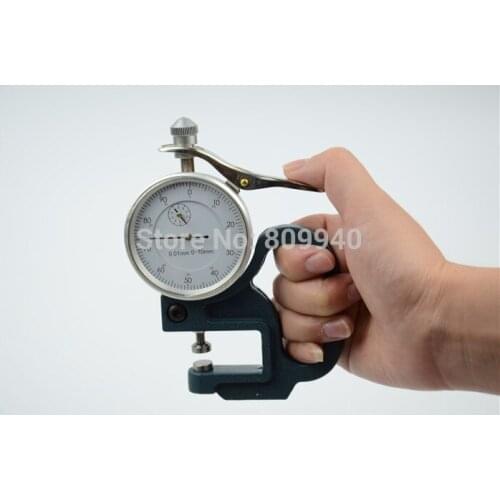 Drop shipping Portable 10mm Dial Thickness Gauge Meter Tester SHOCK PROOF thickness caliper gauge icrometer 0-10mm 0.01mm