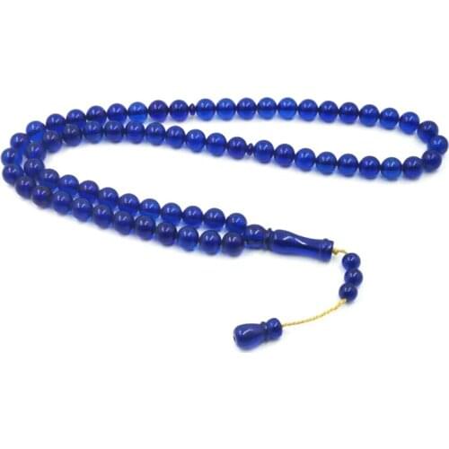 Blue Resin Tasbih 66 beads Solid color prayer beads Mans Accessories Misbaha Blue Bracelets