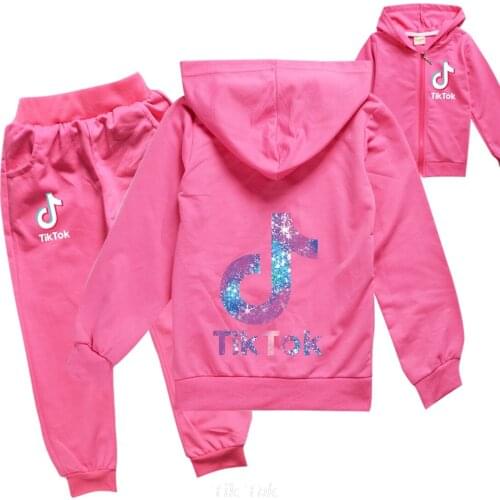 Tik Tok Girls Clothes Baby Long Sleeve Hoodies T Shirt +Pants for Boys Spring Set Outfits 2Pcs Girls Christmas Clothes Set