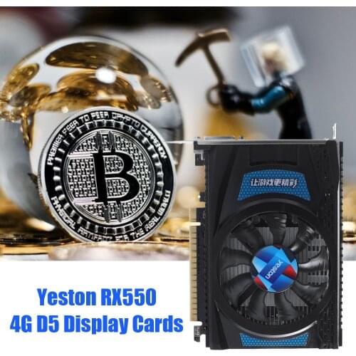 Yeston Radeon RX 550 GPU 4GB GDDR5 128bit Gaming Desktop PC Video Graphics Cards support DVI-D/HDMI-compatible/DP PCI-E 3.0