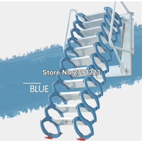 High Quality Wall Mounted Folding Ladder Loft Stairs Attic for Folding Ladder Blue-white New