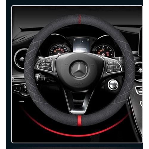 Suede steering wheel cover is suitable for Mercedes Benz B C E R CLK GLA GL Class GLS450 GLE320 C260 car leather handle cover