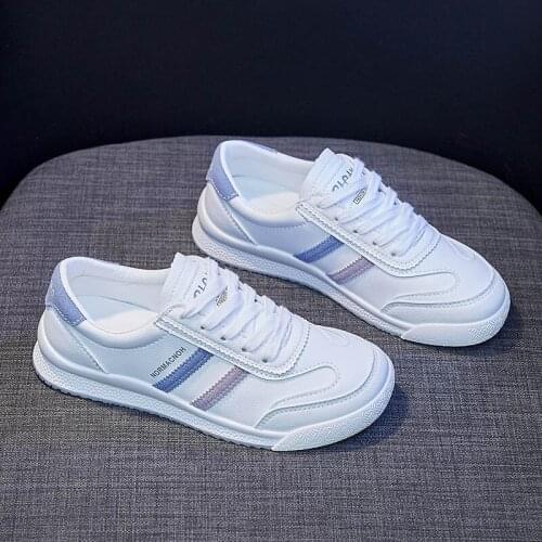 Womens Sports Shoes PU Leather Lace Up Casual Shoes Comfortable Sports Shoes Lightweight Tennis Shoes