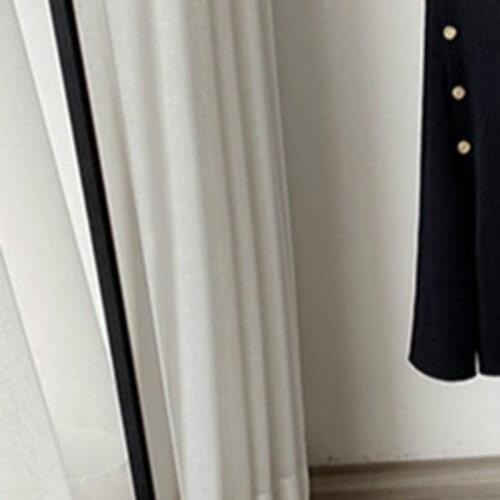 Sleeveless Knitted Midi Dresses Women O-neck Black Slim Temperament Split Side Buttons Decoration Knit Dress
