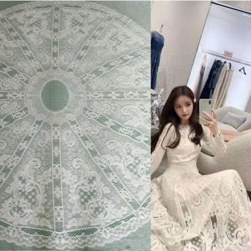 2019 Spring Summer Explosion Models Full Polyester Eyelashes Round Positioning Lace Skirt Fabric