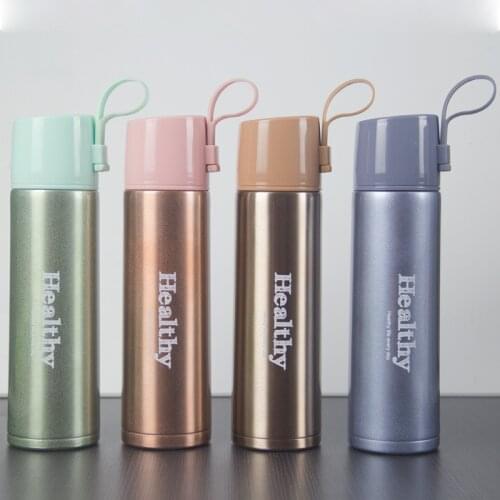 Waterbottles 304 stainless steel vacuum flask with rope portable hand-held cup home gift cup can be customized with logo printed