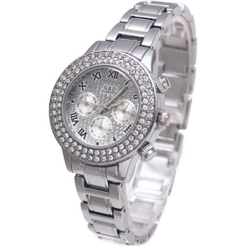 G&D Brand Luxury Women Quartz Wristwatches Stainless Steel Lady Bracelet Watches Relojes Mujer Relogio Feminino Dress Watch Gift