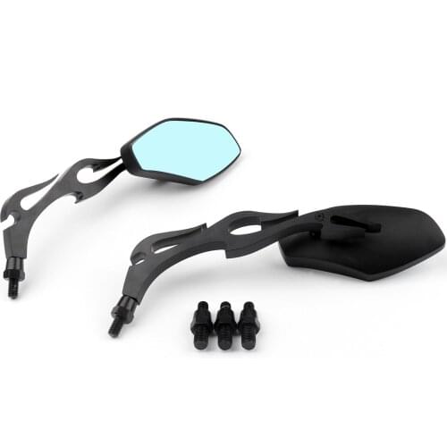 Topteng Black Custom Side Mirrors Motorcycle Street Sport Bike Universal 10mm 8mm For Ducat For Yamaha Motor Parts