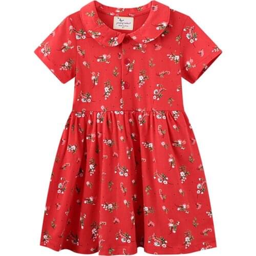 Summer New Girls' Cotton Dress Lnfant Cartoon Striped Rainbow Princess Dresses