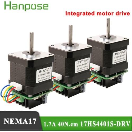 3PCS NEMA 17 stepper motor high torque 42 Integrated motor drive 17HS4401S-DRV 1.7A 40N.CM 40mm motor for CNC milling machine