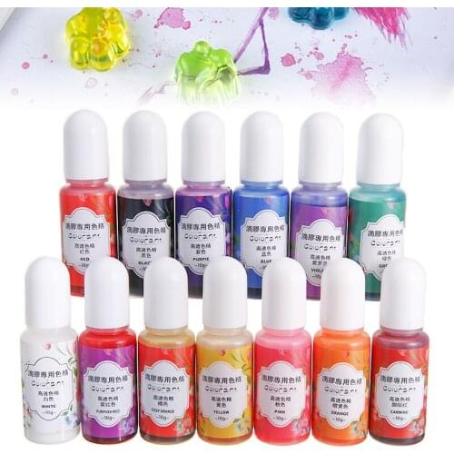 13 Colors Epoxy UV Resin Coloring Dye Liquid Epoxy Pigment Resin Colorant 10 Grams Translucent Jewelry Pigment