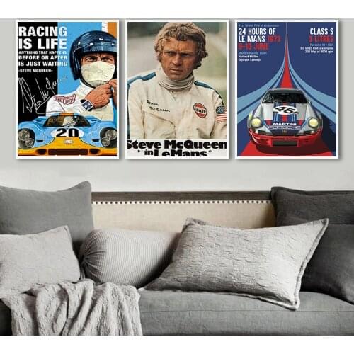 Racing Car 24 Hours of Le Mans Classic Car Supercar Wall Art Canvas Painting Posters and Prints Home Room Decor (No Frame)
