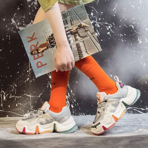 Rainbow Sole Sneakers Women Platform Dad Sneakers Tenis Feminino Casual Flats Breathable Woman Chunky Shoes Zapatillas Mujer