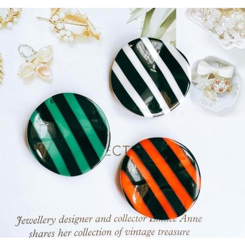 Round Shape Wave Resin Plastic Acetic Acid Beads Diy Material Pendant Necklace Eardrop Charms Jewelry Component 4pcs