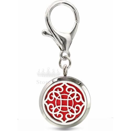 KTA/KSA002-517 30mm diffuser locket key ring 316L stainless steel aromatherapy locket keychain Free 10pcs pads drop shipping