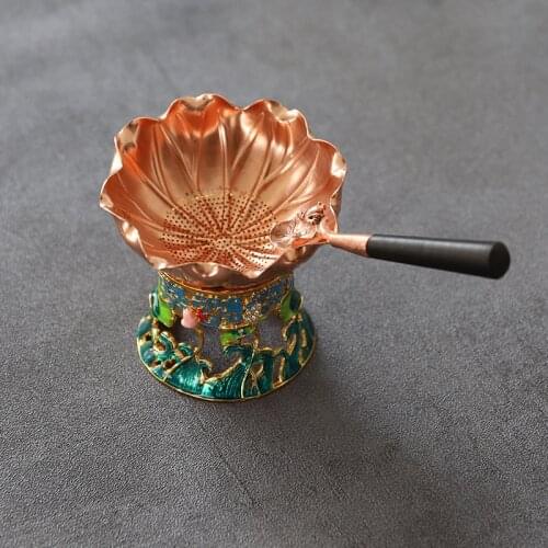 LUWU copper tea strainers with holders handmade tea accessories