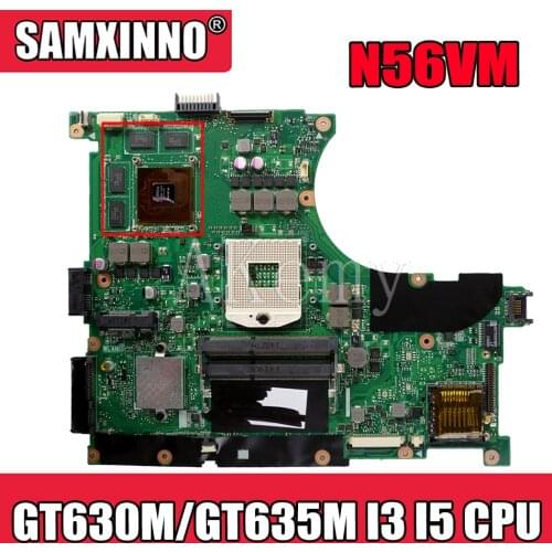 Akemy N56VM Laptop motherboard for ASUS N56VM N56VB N56VZ N56VJ N56V original mainboard GT630M/GT635M Support I3 I5 CPU