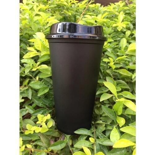 Bpa free 473ml 16oz food grade starbuckss matte finish reusable plastic cup with lid no printing